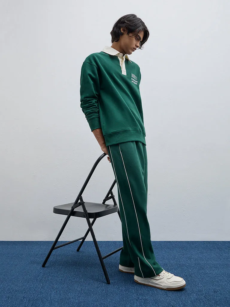 Studiofit Dark Green Relaxed Fit Sweatshirt