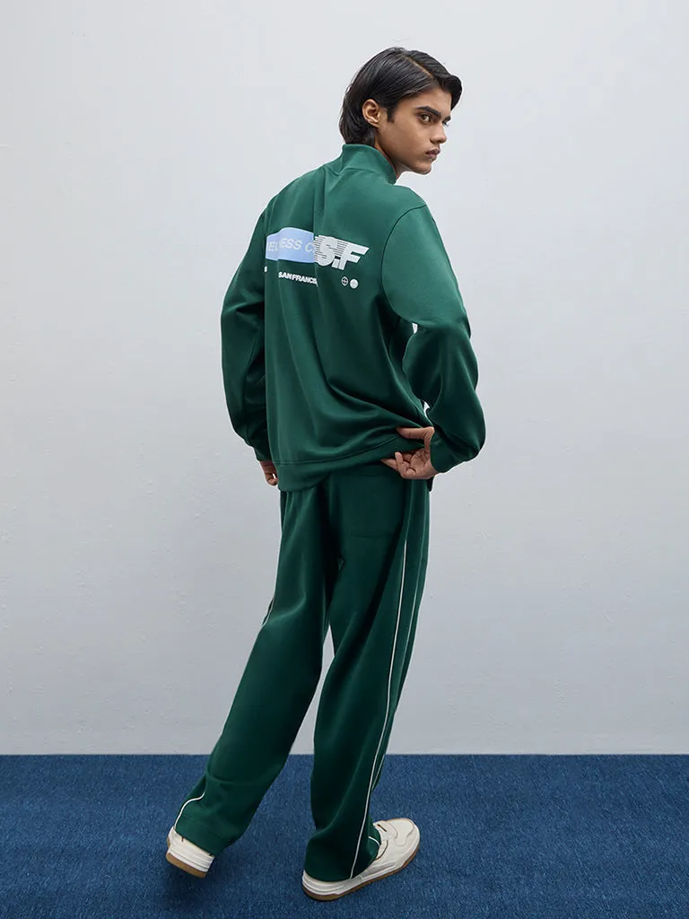 Studiofit Dark Green Relaxed Fit Sweatshirt