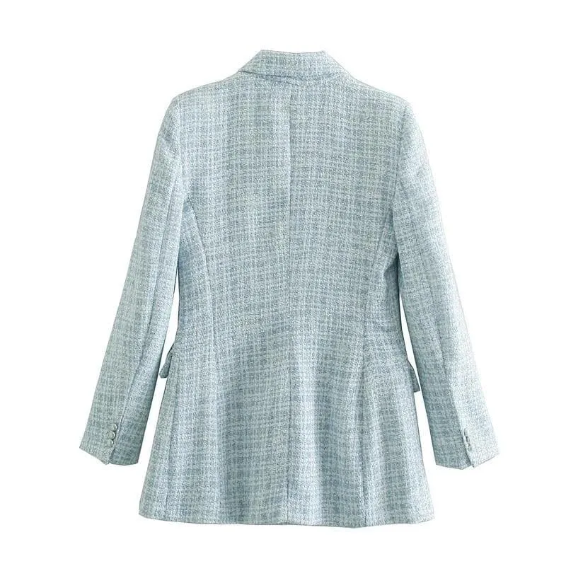 TWEED PLAID BLAZER
