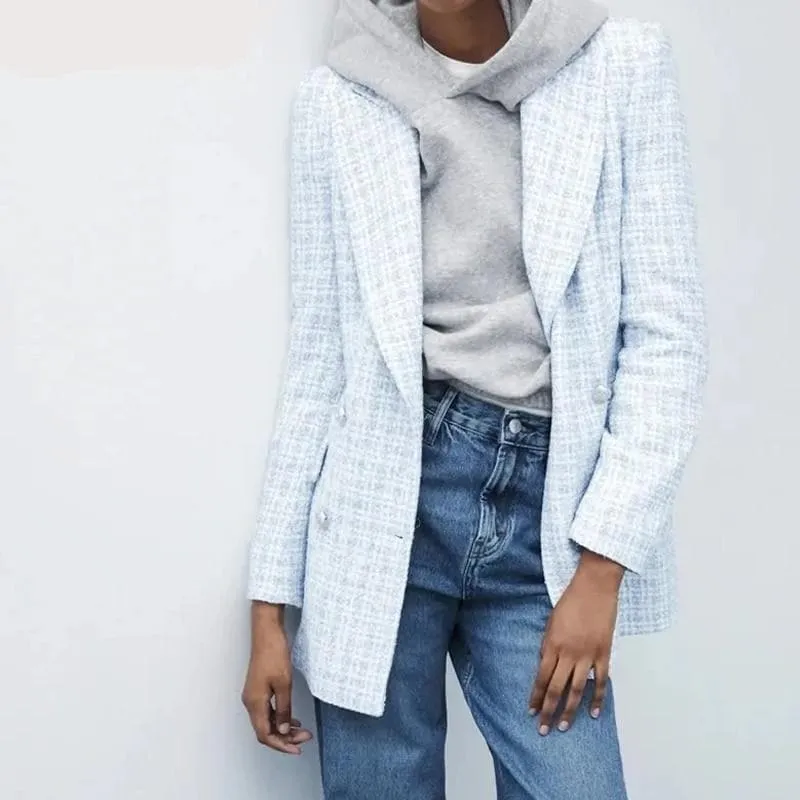 TWEED PLAID BLAZER