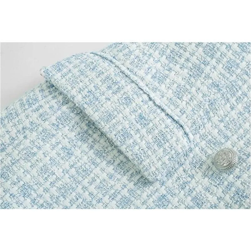 TWEED PLAID BLAZER
