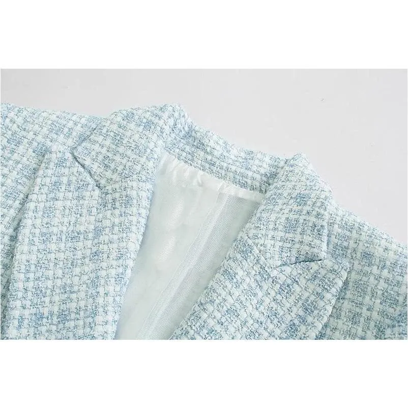 TWEED PLAID BLAZER