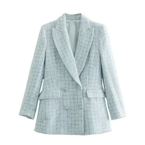 TWEED PLAID BLAZER