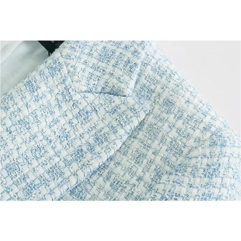 TWEED PLAID BLAZER