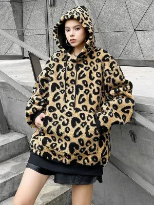 Wenkouban-Winter outfits Christmas Cozy Animal Print Pocket Sweatshirt Hooded Jacket