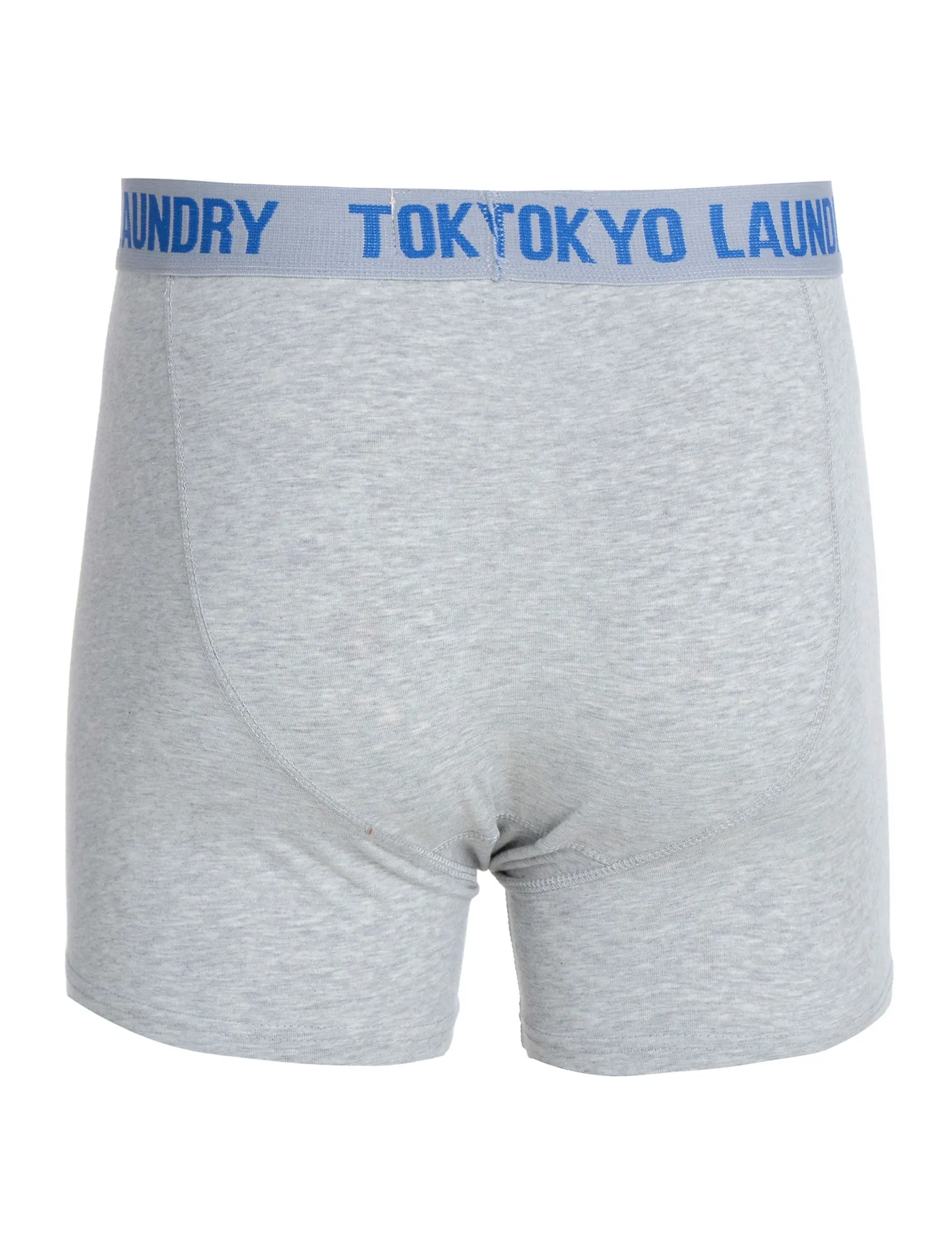 West Hawk (2 Pack) Boxer Shorts Set in Regatta Blue / Light Grey Marl - Tokyo Laundry