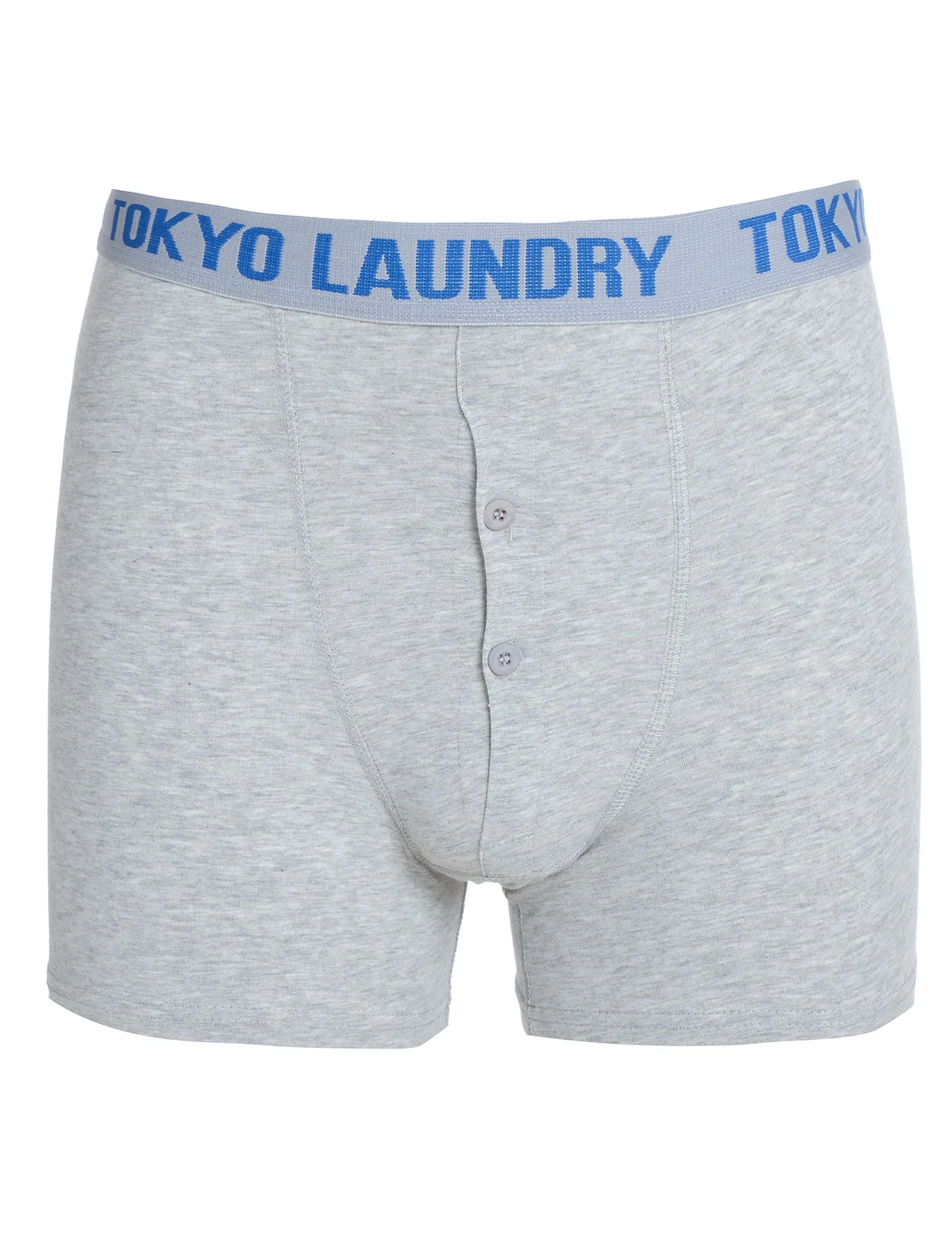 West Hawk (2 Pack) Boxer Shorts Set in Regatta Blue / Light Grey Marl - Tokyo Laundry