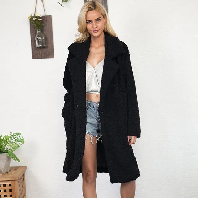 Winter/Spring Coat Women Faux Fur Teddy Coat 2019