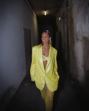 Yellow Sequins Blazer