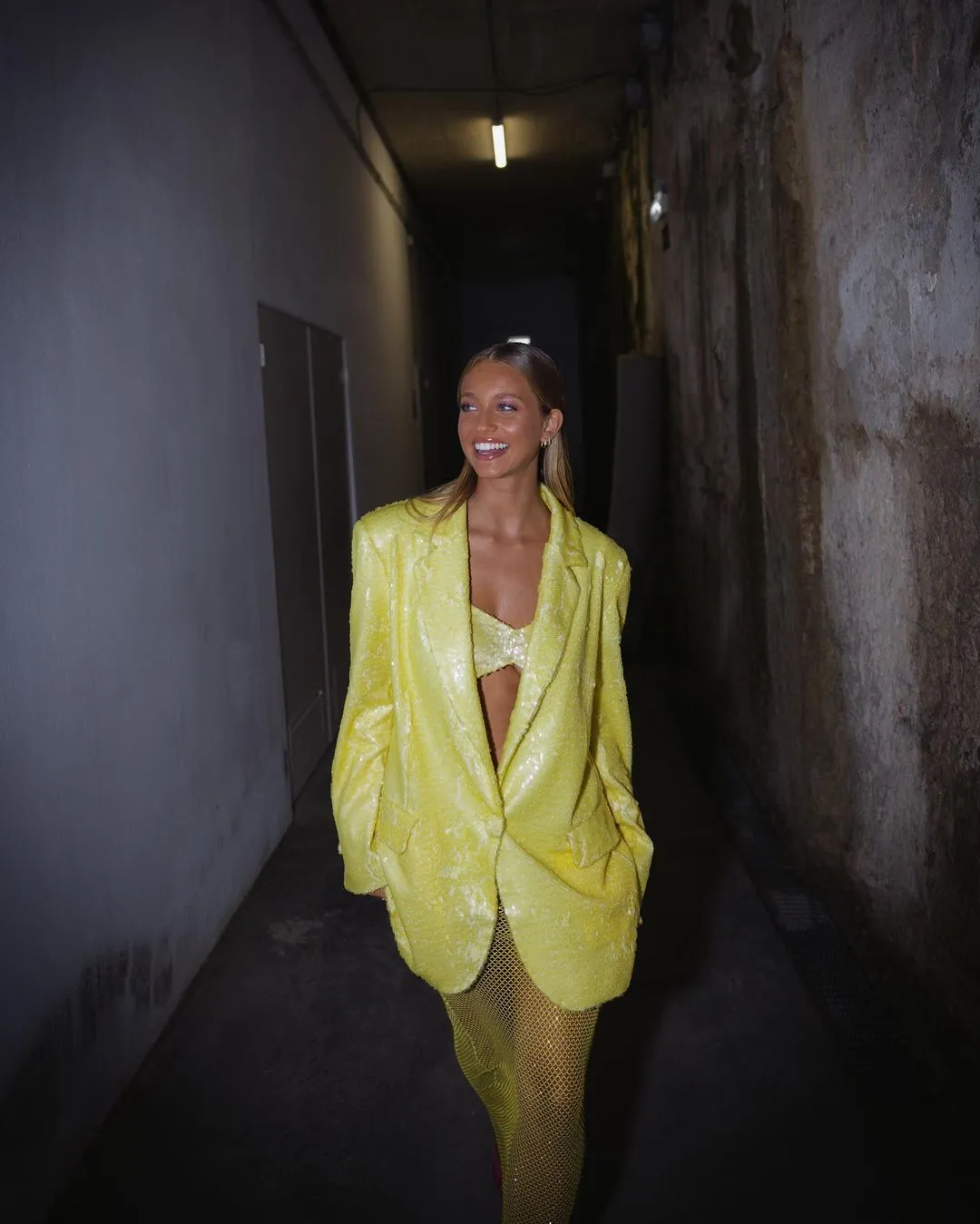 Yellow Sequins Blazer