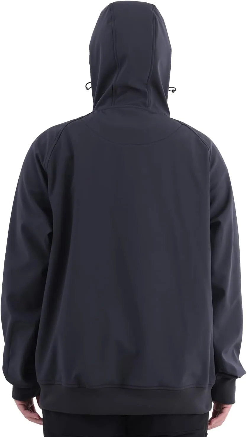 YINGJIELIDE Men's Rain Defender Loose Heavyweight Sweatshirt,Wind & Water Resistant Snow Jackets,Waterproof Fleece Hoodies